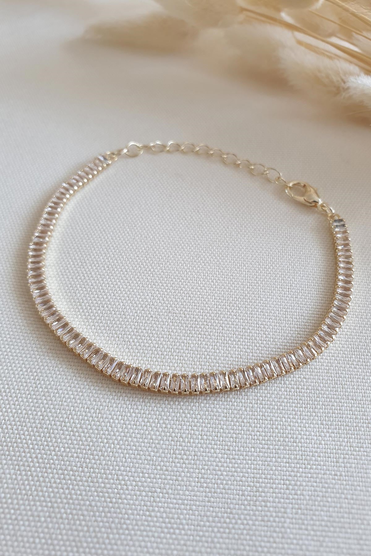 Gold Color Zircon Stone Choker Necklace