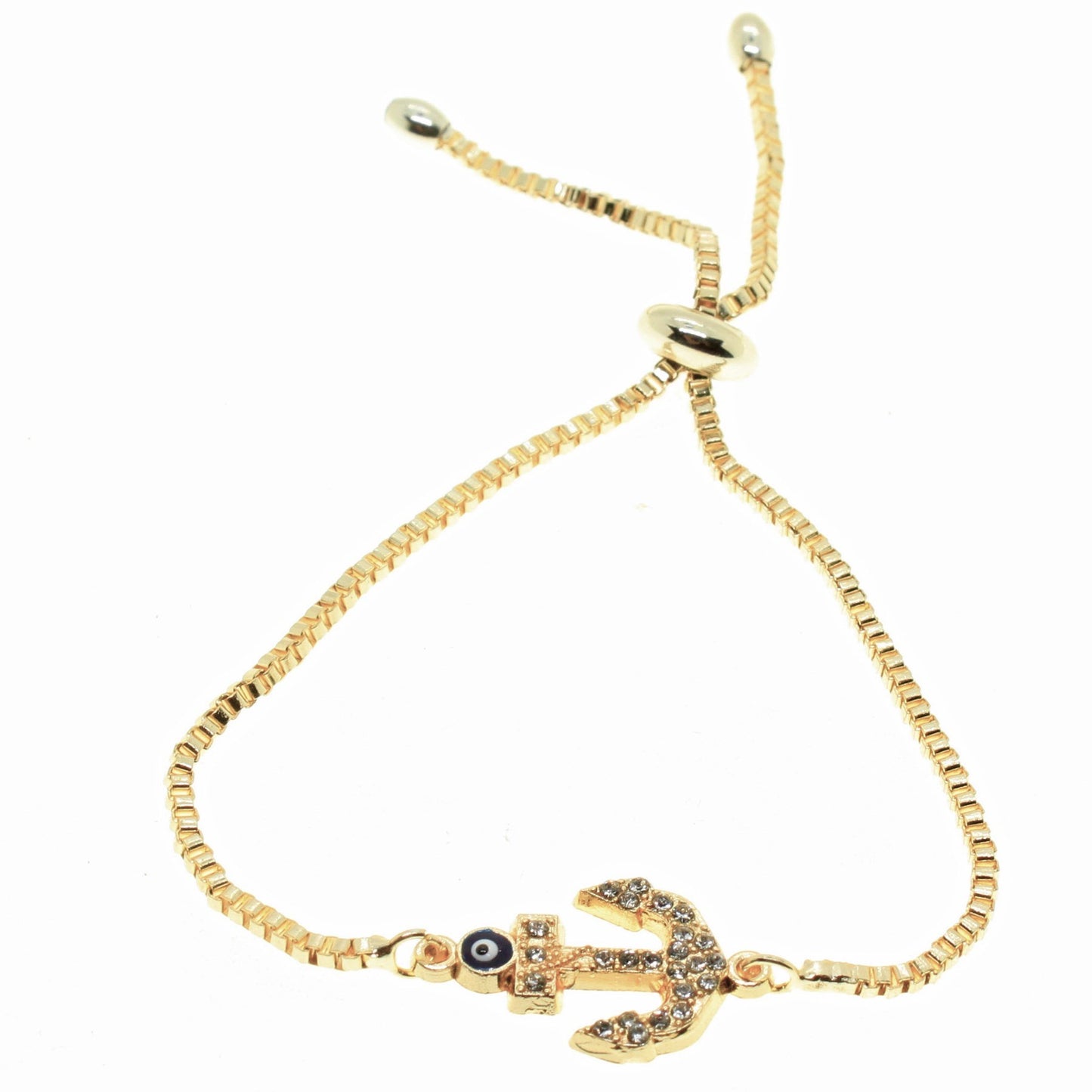 Gold Color Zircon Stone Anchor Bracelet