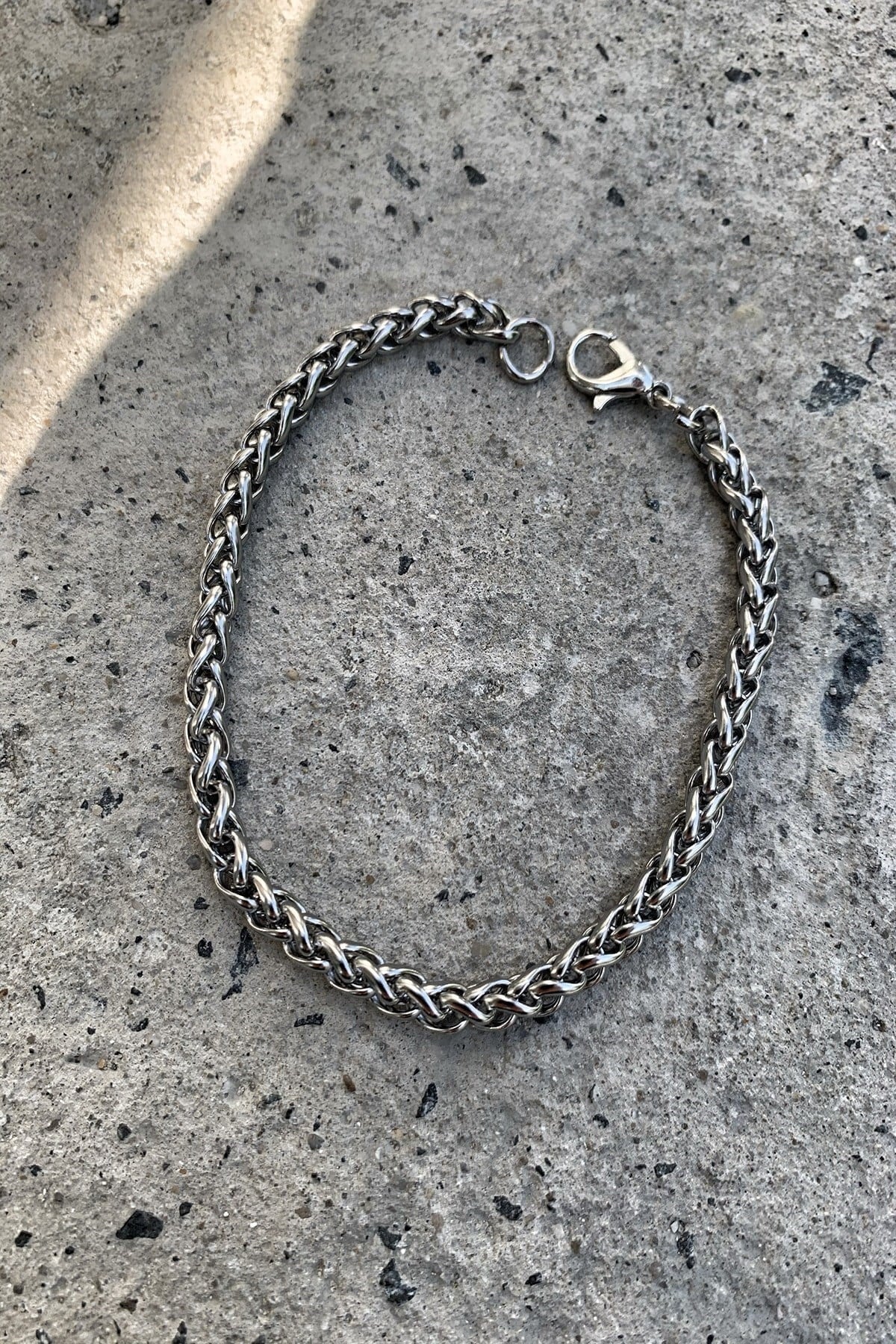 Silver Color Men's Thick Rope Chain Bracelet