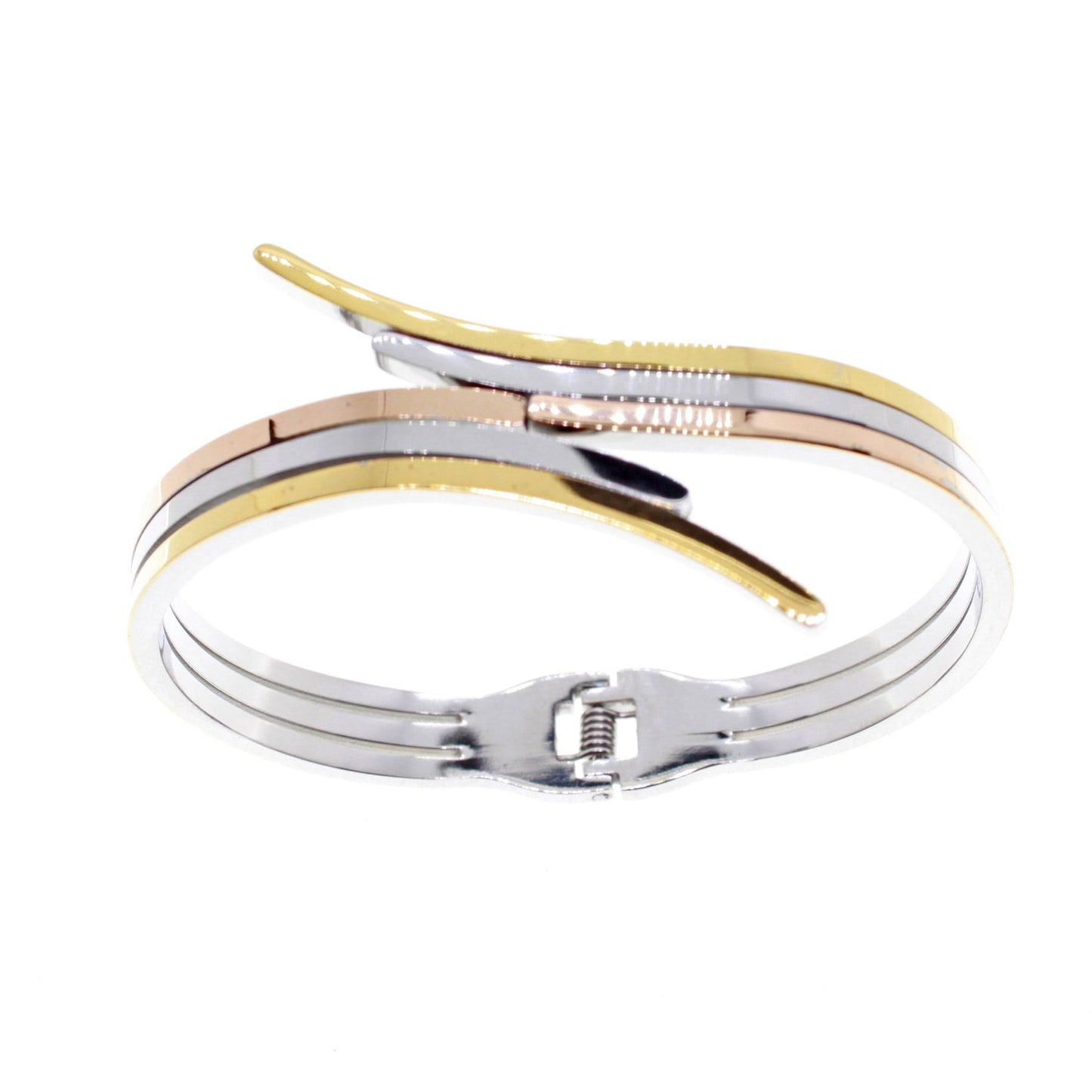 Gold Rose Silver, Triple Spiral Bracelet