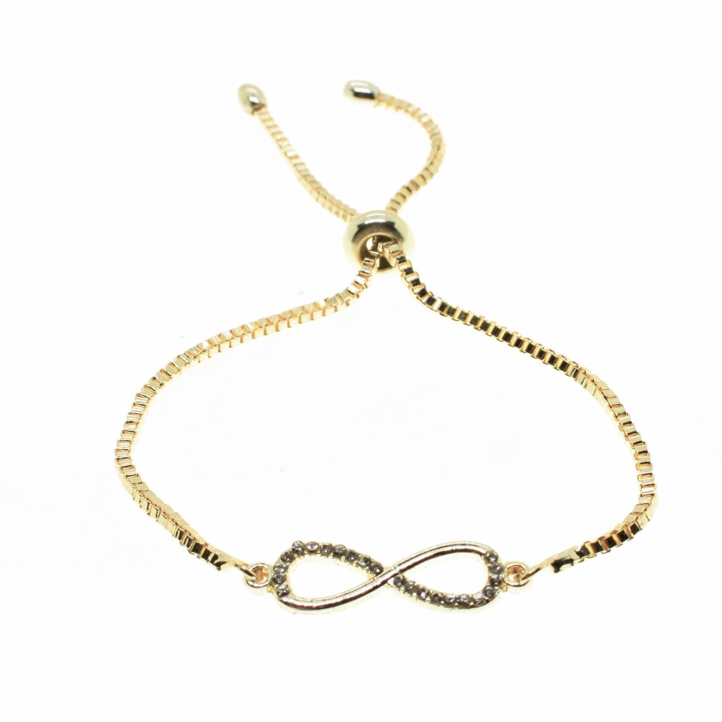 Gold Color Zircon Stone Infinity Bracelet
