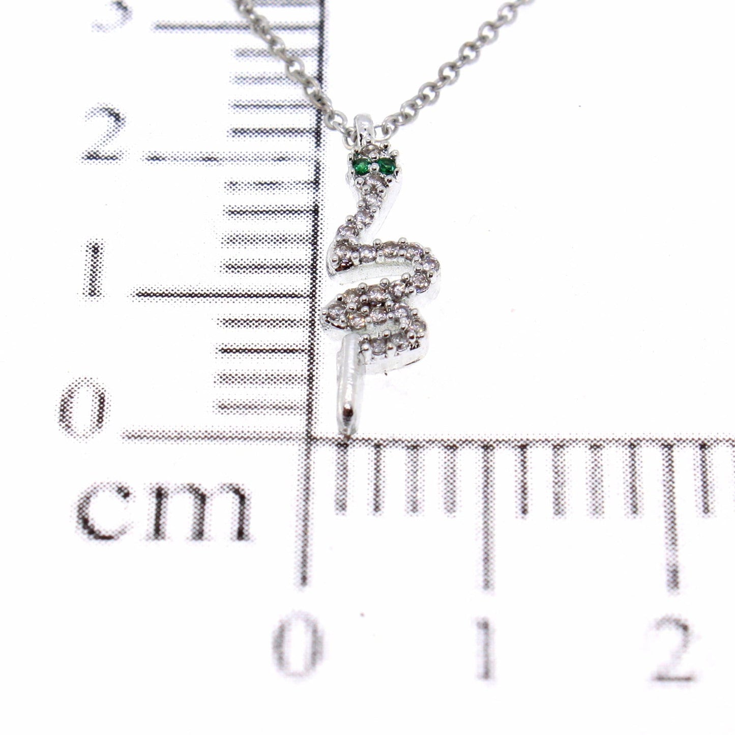 Silver Color, Zircon Stone Snake Necklace