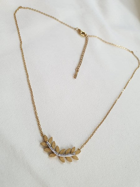 Gold Olive Branch Necklace