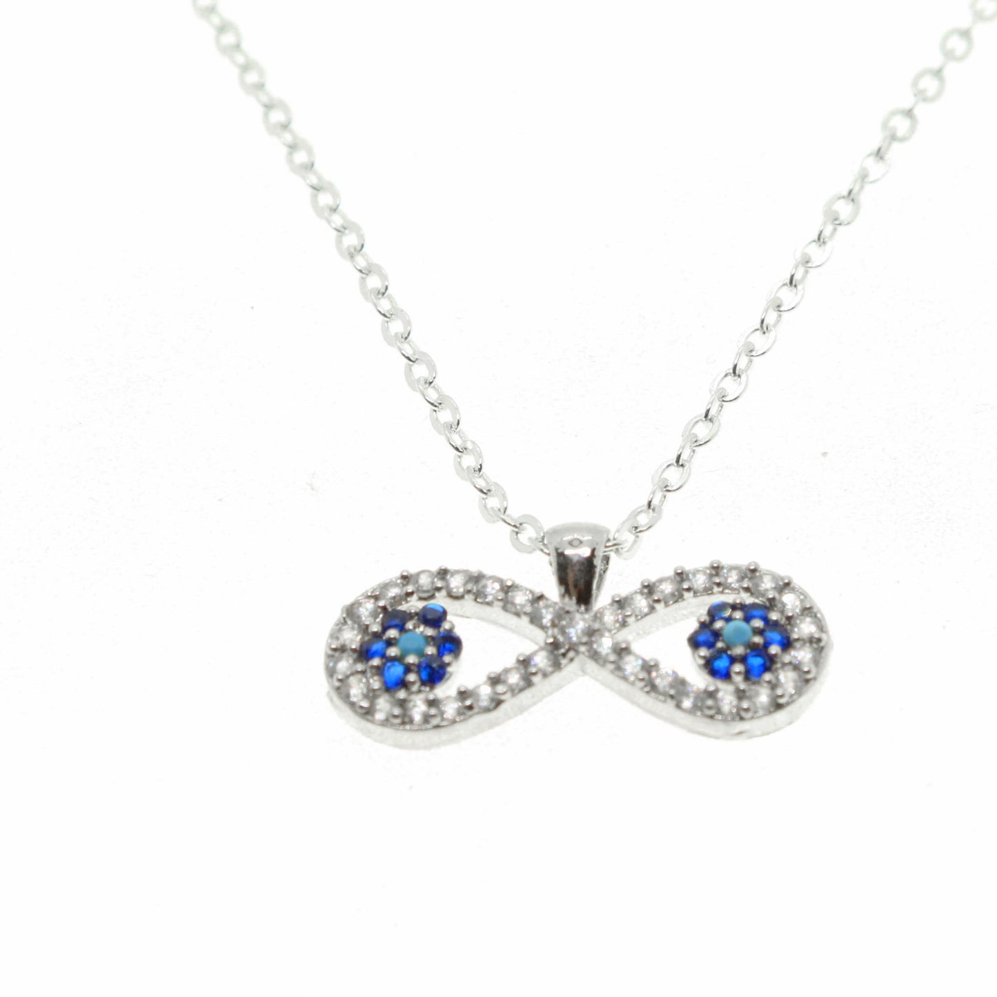 Silver Color Zircon Stone Infinity Model Necklace