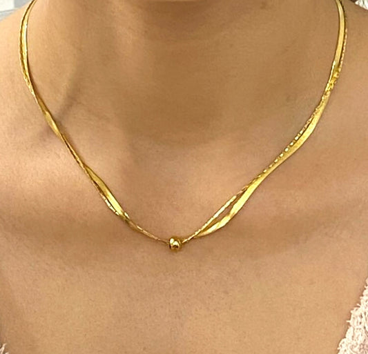 Gold Color, Steel Italian Chain Necklace