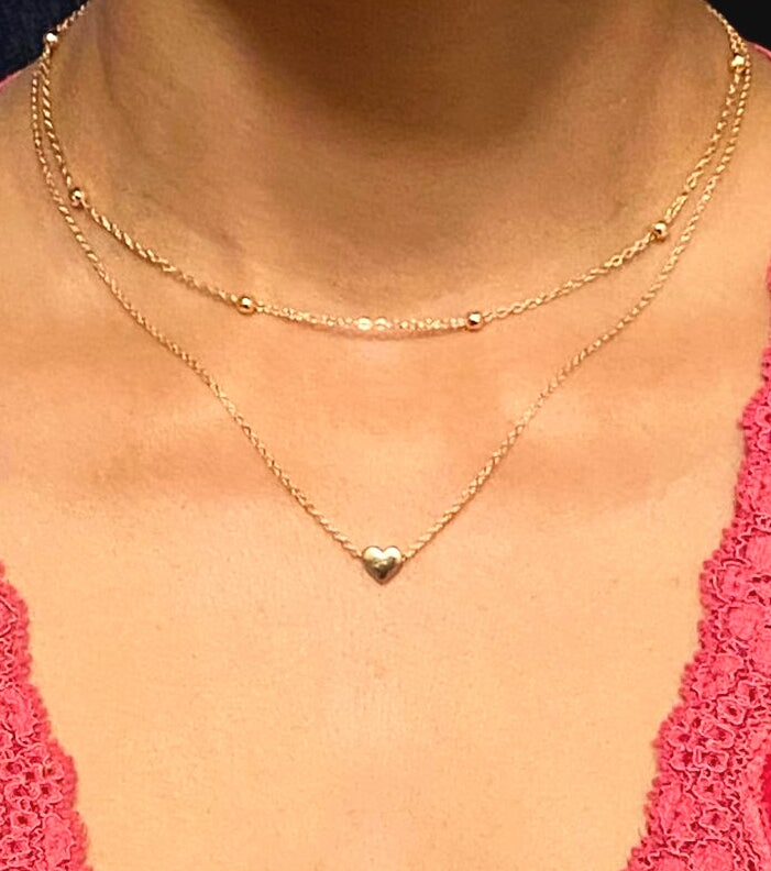 Gold Color Double Heart Necklace