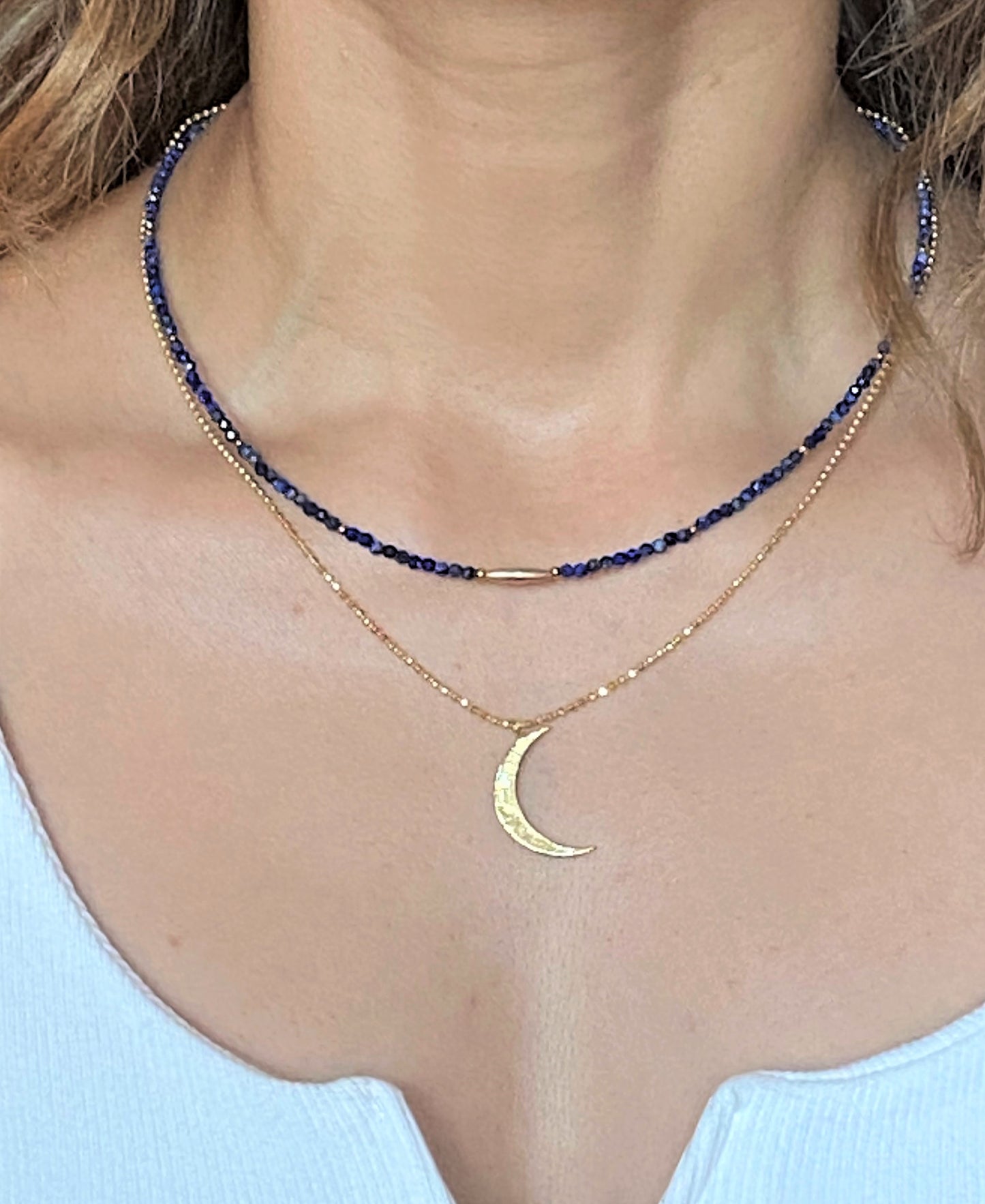 Navy Blue Night Combination Necklace