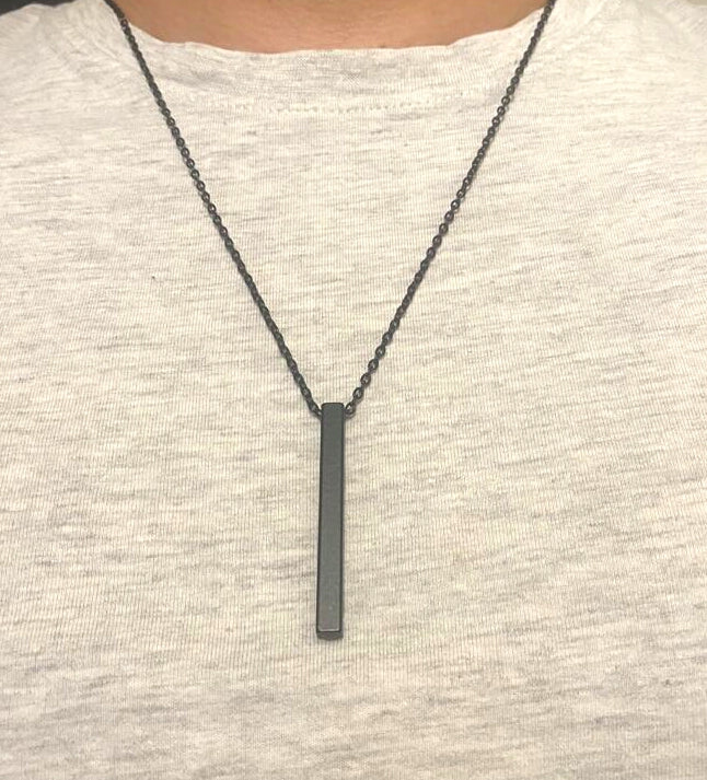 Black Bar Men Necklace