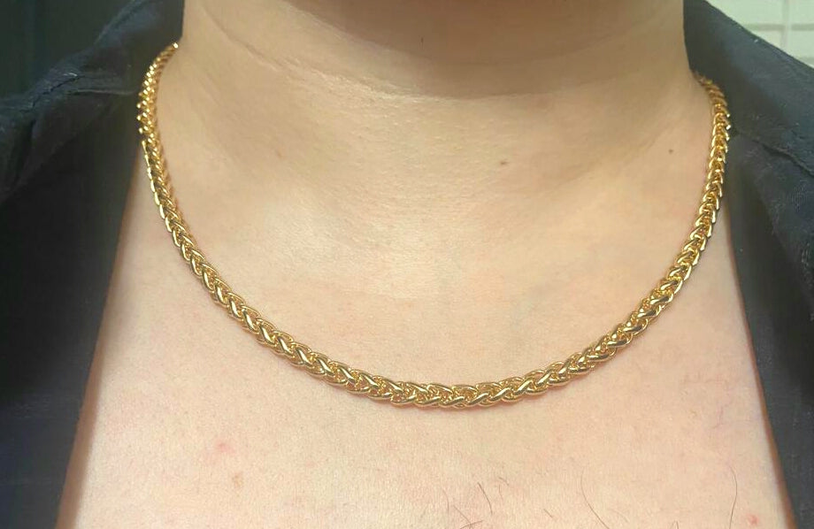 Gold Color, Angelus lufigo Model Thick Chain Necklace