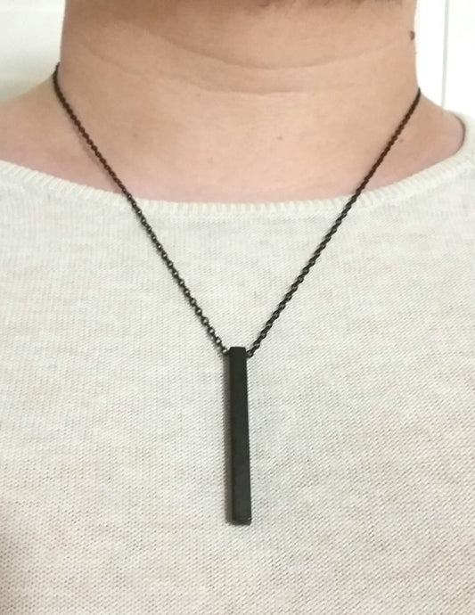 Black Bar Men Necklace