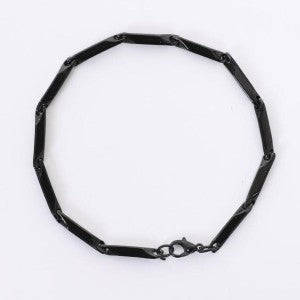 Singapore Model Black Men's Bracelet and Necklace Set