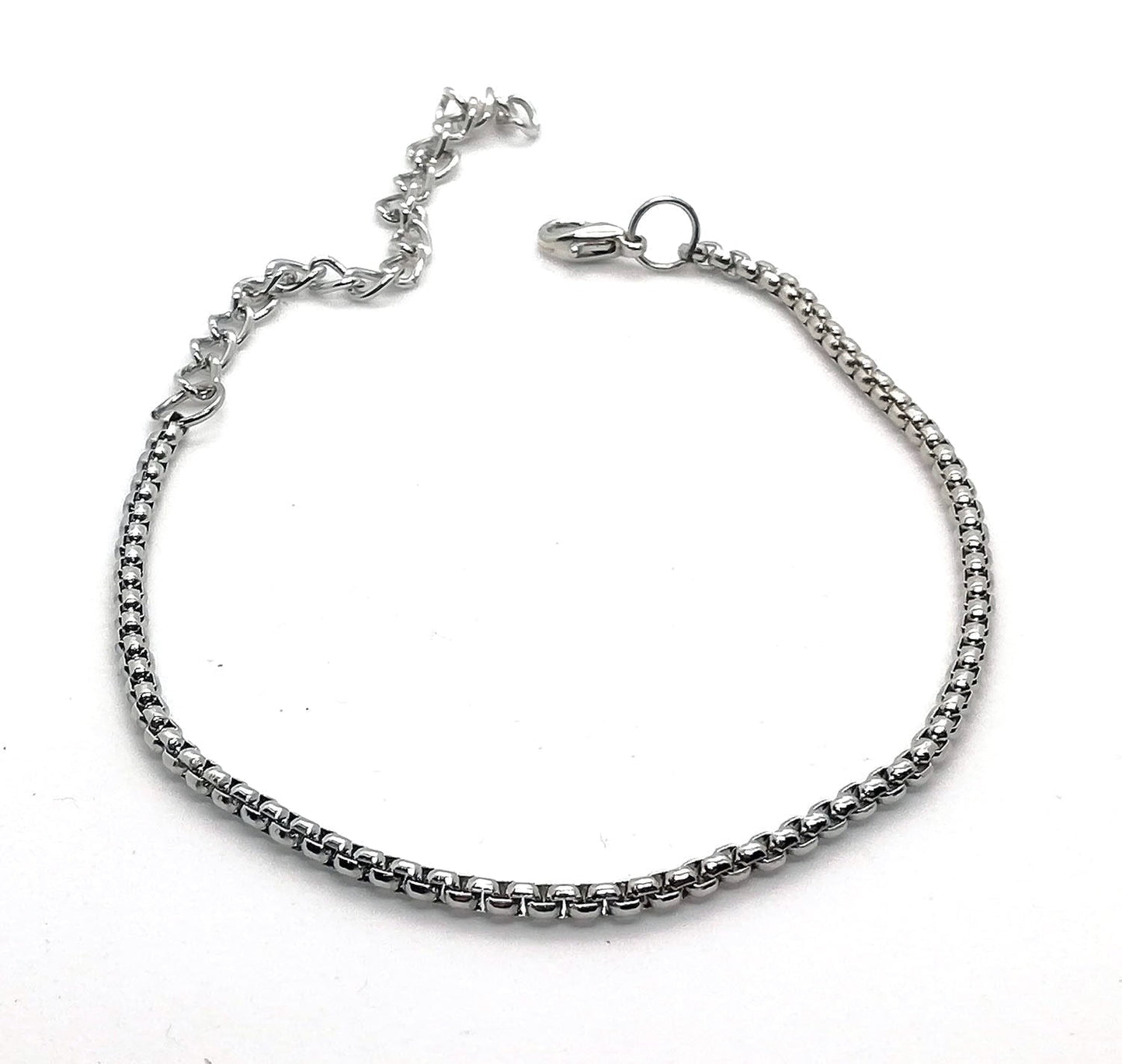 Silver Color Men's Thin Rope Chain Bracelet