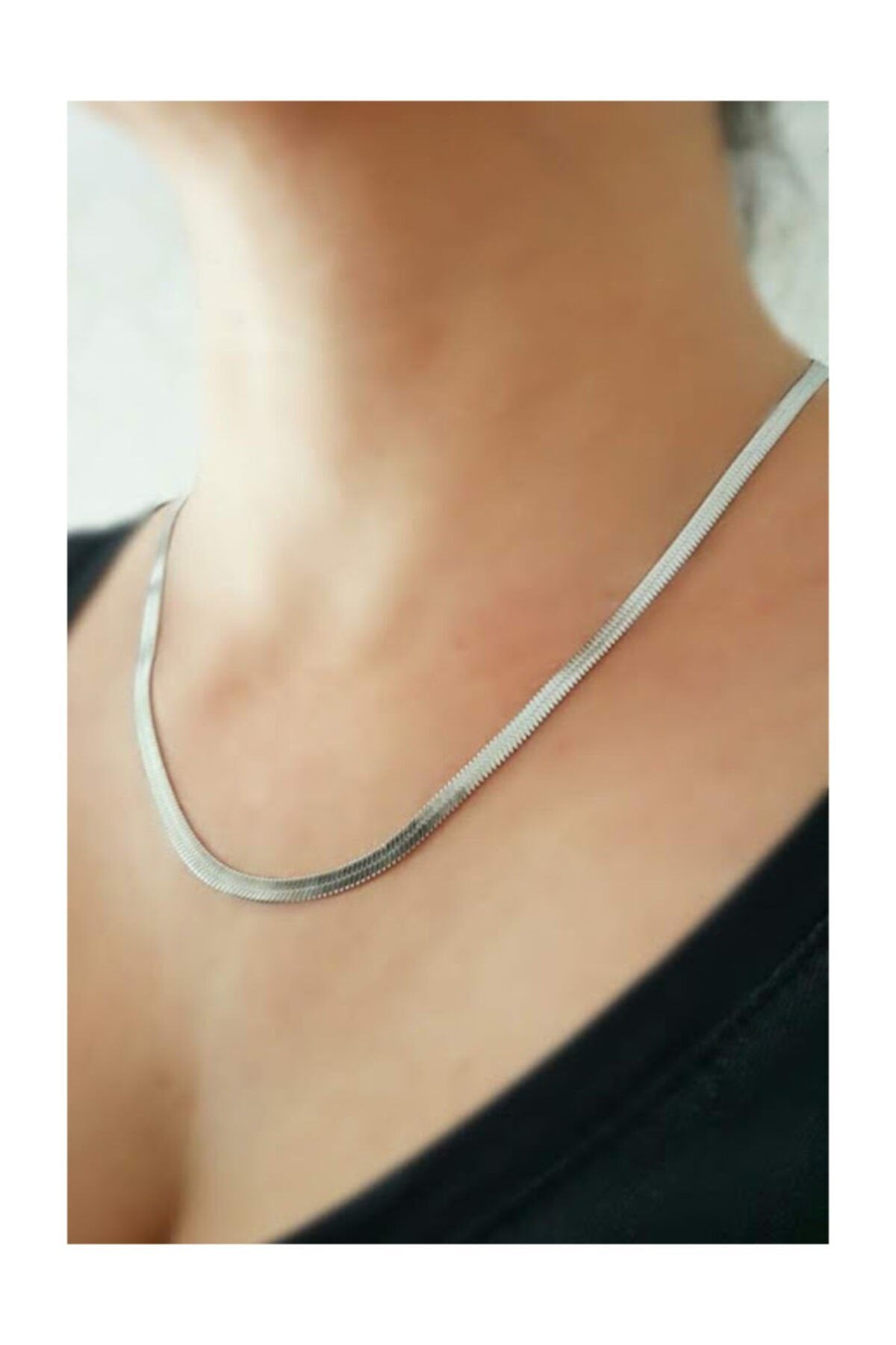 Silver Color Italian Chain Necklace