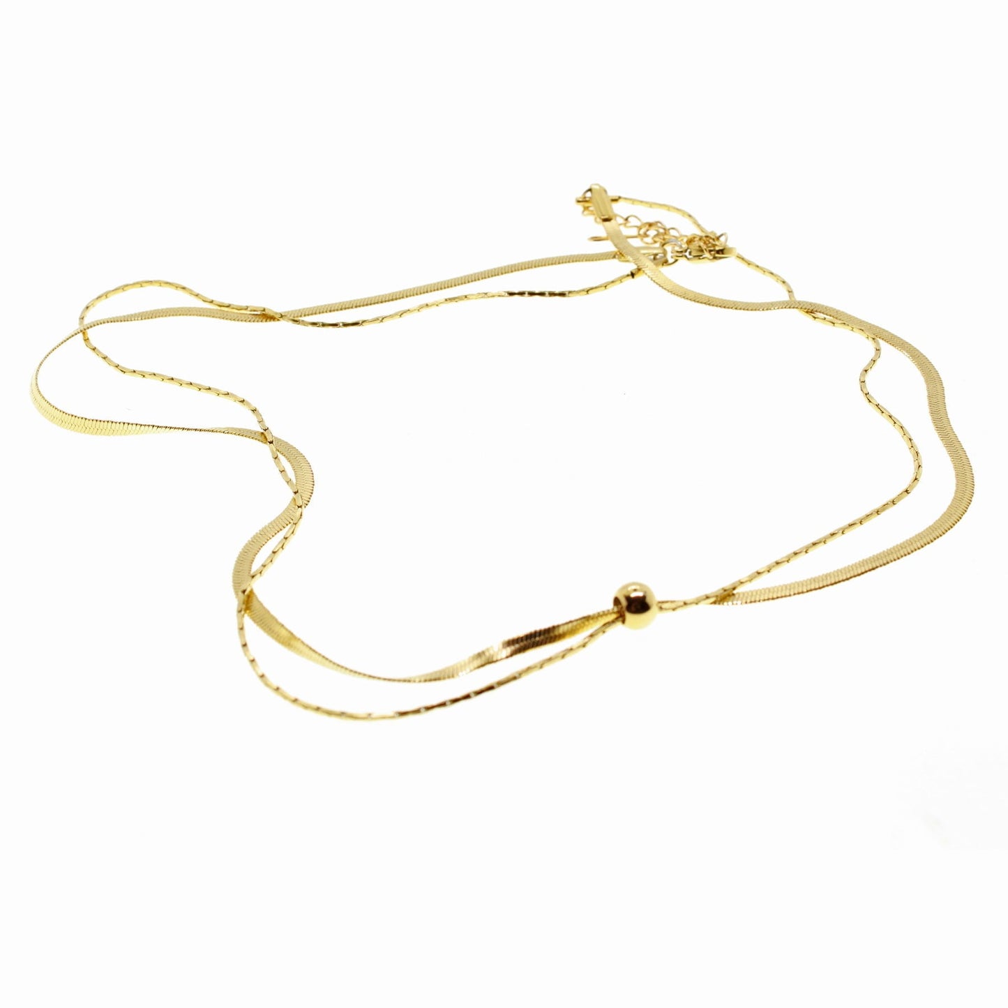 Gold Color, Steel Italian Chain Necklace