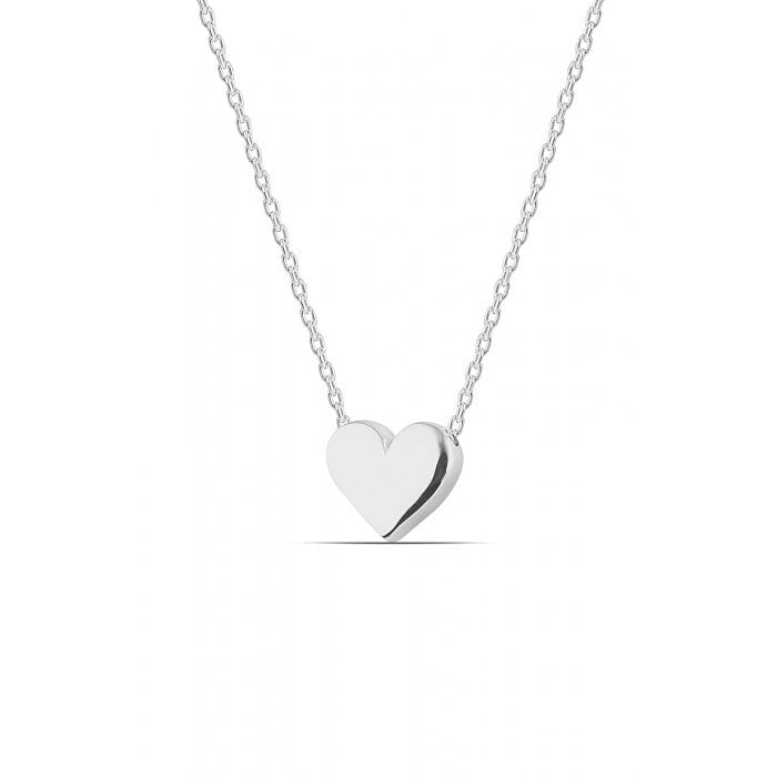 Silver Color Stoneless Heart Necklace